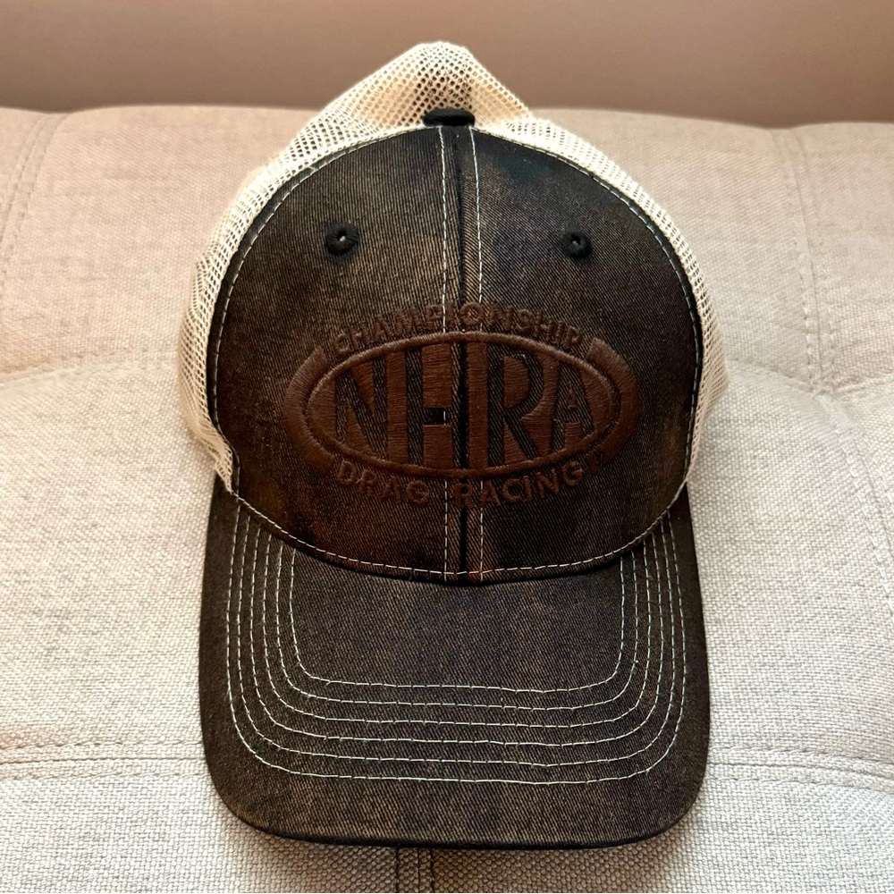 NHRA Baseball Cap Brown White Mesh